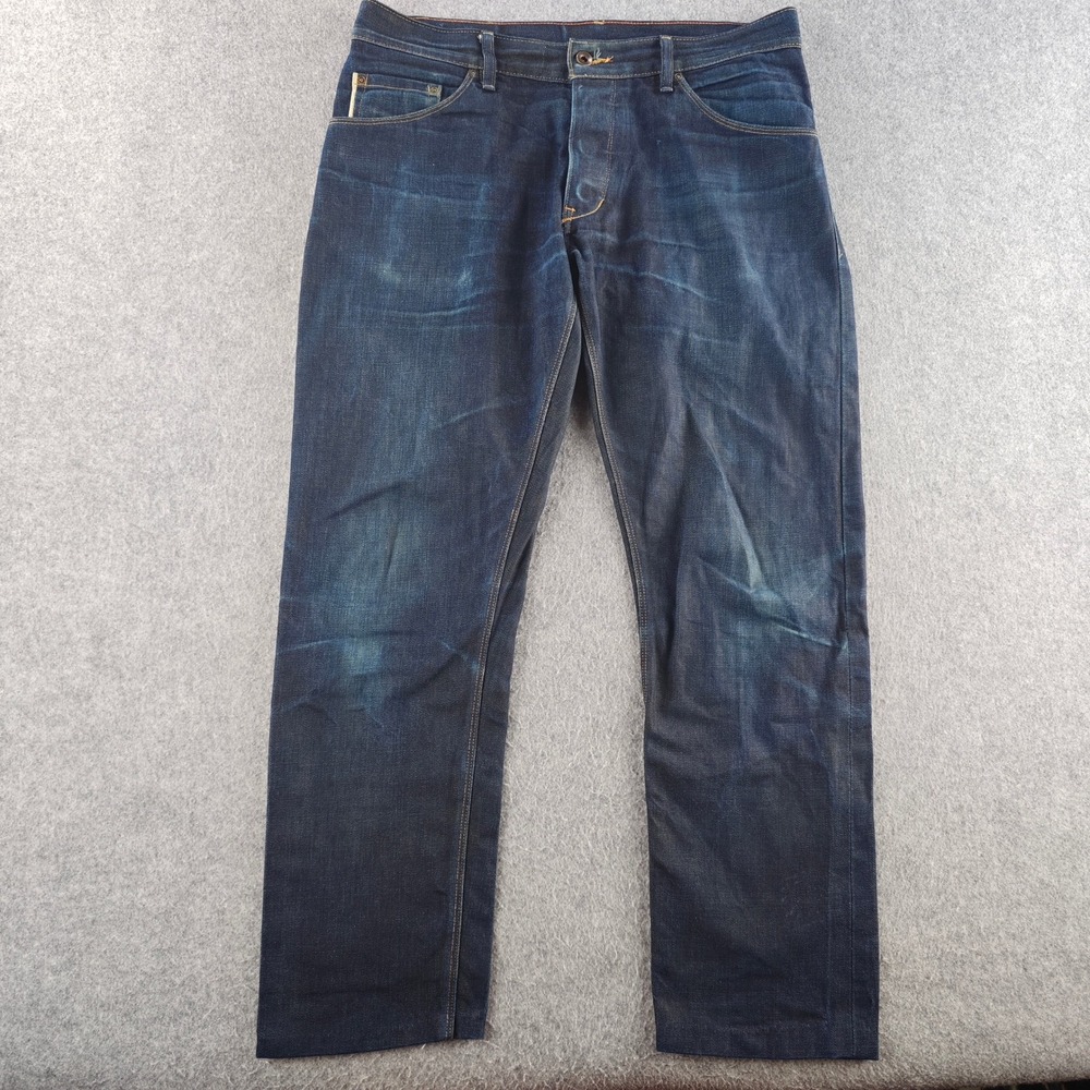 Raleigh Denim Martin Jeans Mens 31x29 Dark Wash Selvedge Slim Straight Indigo